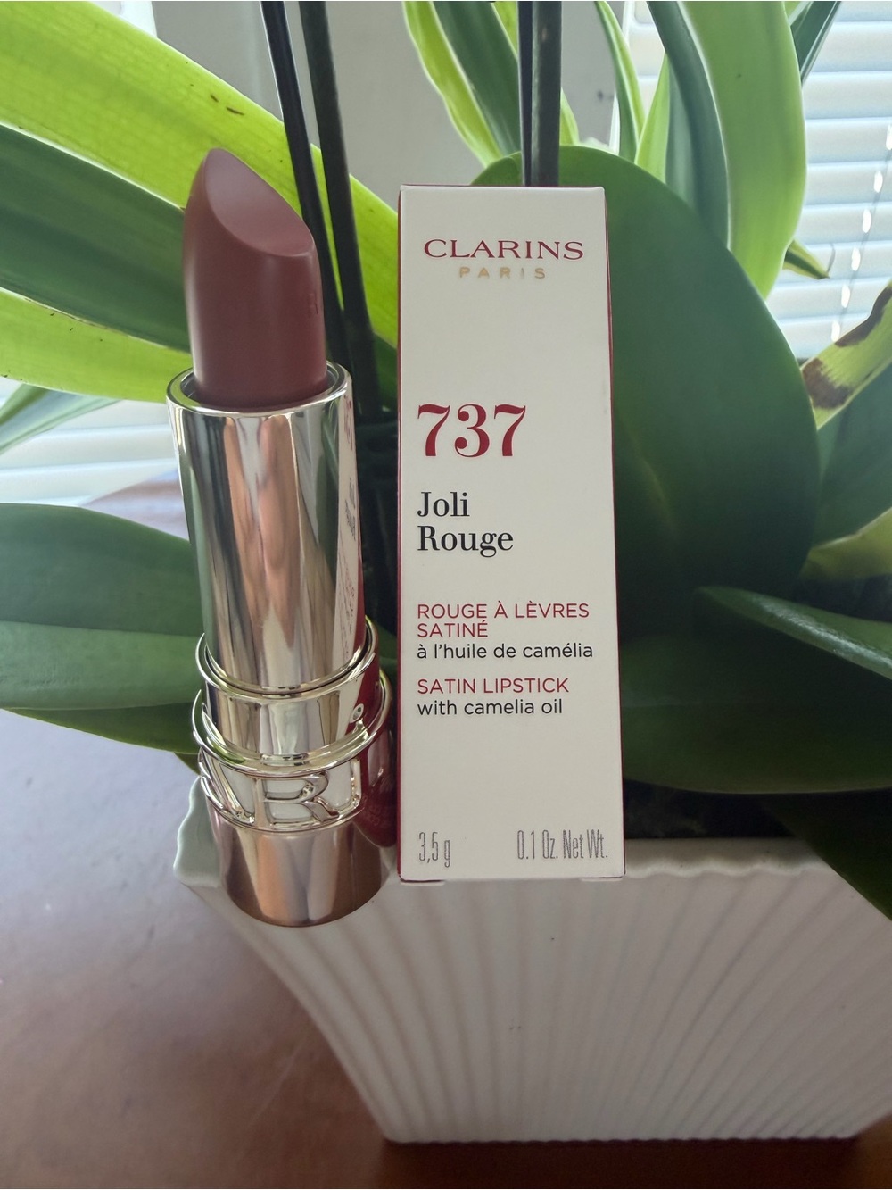 Clarins Joli Rouge Lipstick 737 Spicy Cinnamon - Deep Rose Brown